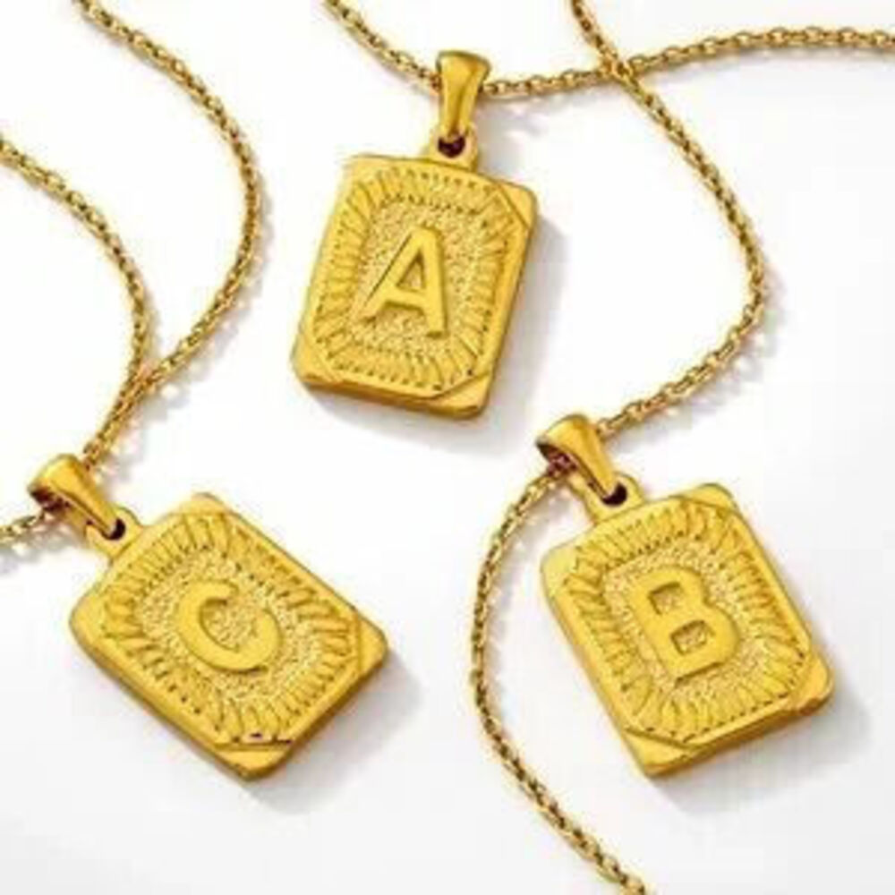 Gold Monogram Initial Necklace (B) (9024)